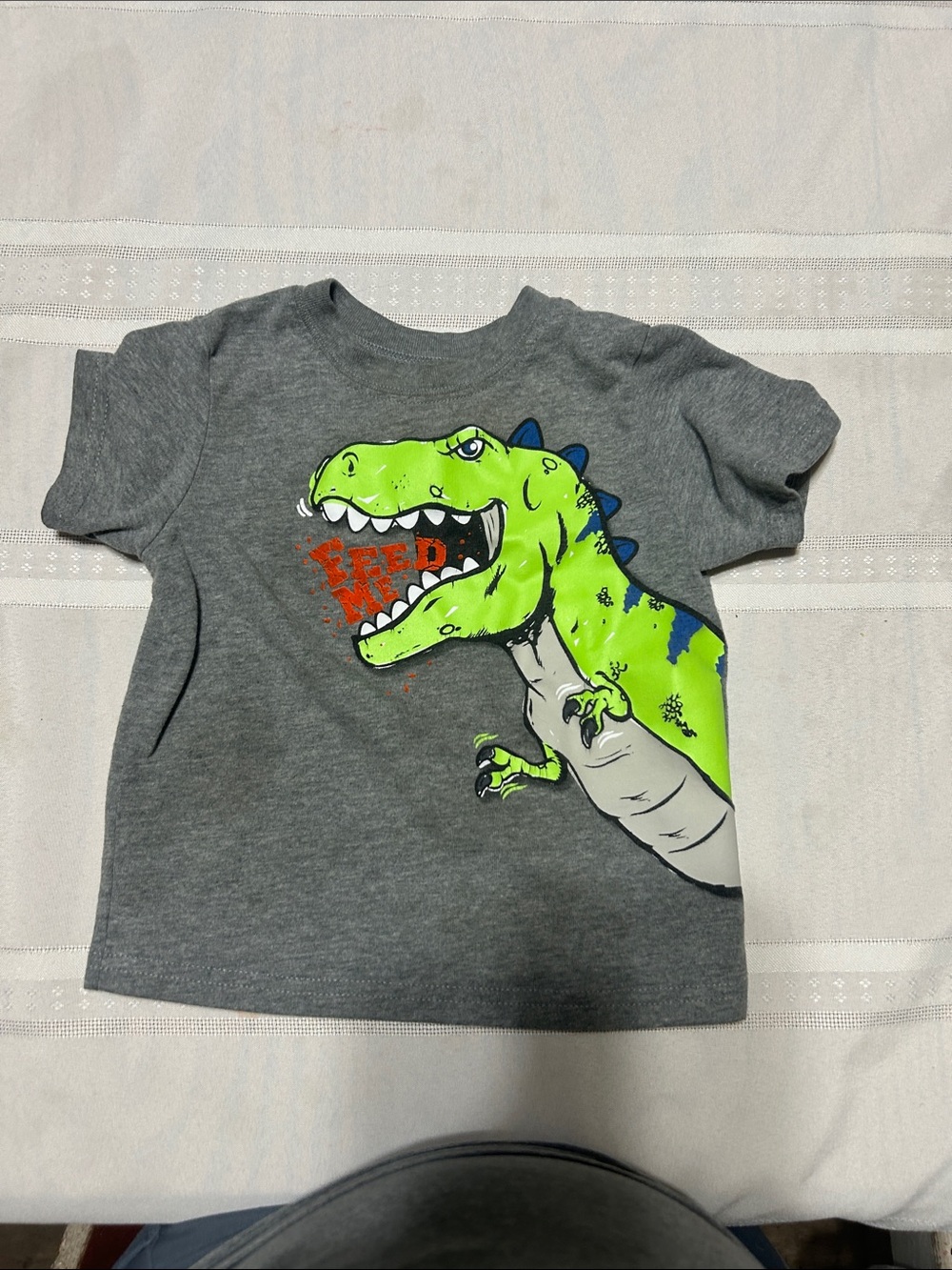Garanimals Gray Tee with Neon Green & Blue Dinosaur Graphic